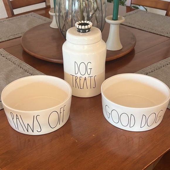 Rae Dunn Dog Rae Dunn Dog Foodwater Bowls Treat Canister Poshmark